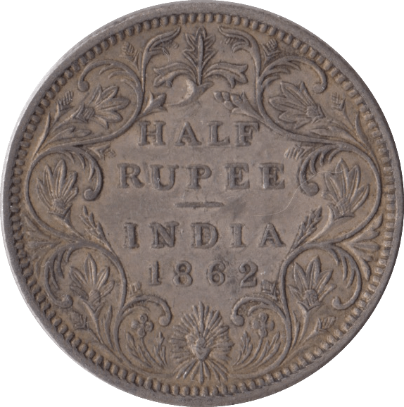 1862 HALF RUPEE INDIA - WORLD COINS - Cambridgeshire Coins