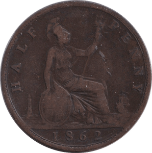 1862 HALFPENNY ( FINE ) - HALFPENNY - Cambridgeshire Coins