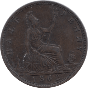 1862 HALFPENNY ( GF ) - Halfpenny - Cambridgeshire Coins