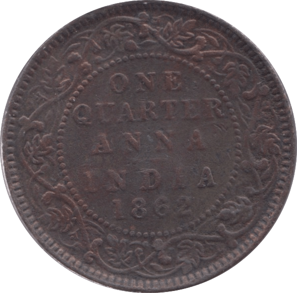 1862 INDIA ONE QUARTER ANNA - WORLD COINS - Cambridgeshire Coins