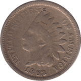 1862 ONE CENT USA - WORLD COINS - Cambridgeshire Coins