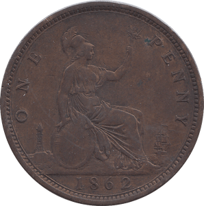 1862 ONE PENNY ( VF ) - WORLD COINS - Cambridgeshire Coins