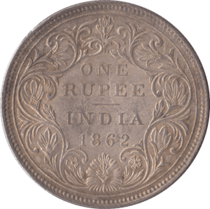 1862 ONE RUPEE EAST INDIA COMPANY - SILVER WORLD COINS - Cambridgeshire Coins