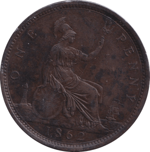 1862 PENNY ( AUNC ) - PENNY - Cambridgeshire Coins