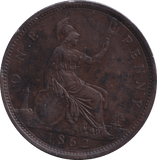 1862 PENNY ( AUNC ) - PENNY - Cambridgeshire Coins