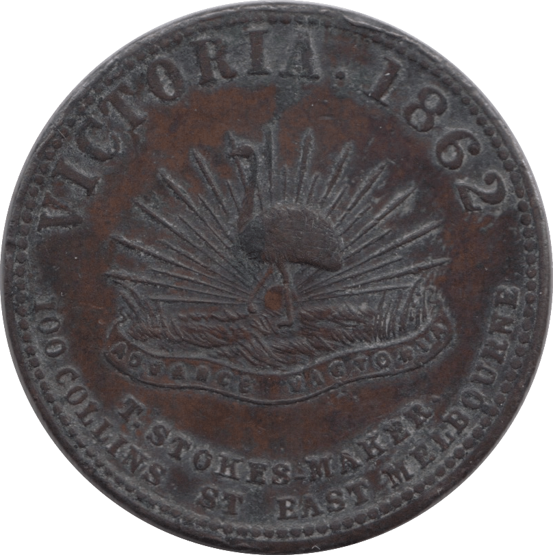 1862 PENNY TOKEN MELBOURNE - WORLD COINS - Cambridgeshire Coins