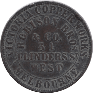 1862 PENNY TOKEN MELBOURNE - WORLD COINS - Cambridgeshire Coins