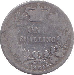 1862 SHILLING ( FAIR ) - SHILLING - Cambridgeshire Coins