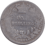 1862 SHILLING ( FAIR ) - SHILLING - Cambridgeshire Coins