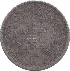 1862 SILVER ONE RUPEE INDIA - SILVER WORLD COINS - Cambridgeshire Coins