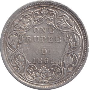 1862 SILVER ONE RUPEE INDIA - SILVER WORLD COINS - Cambridgeshire Coins
