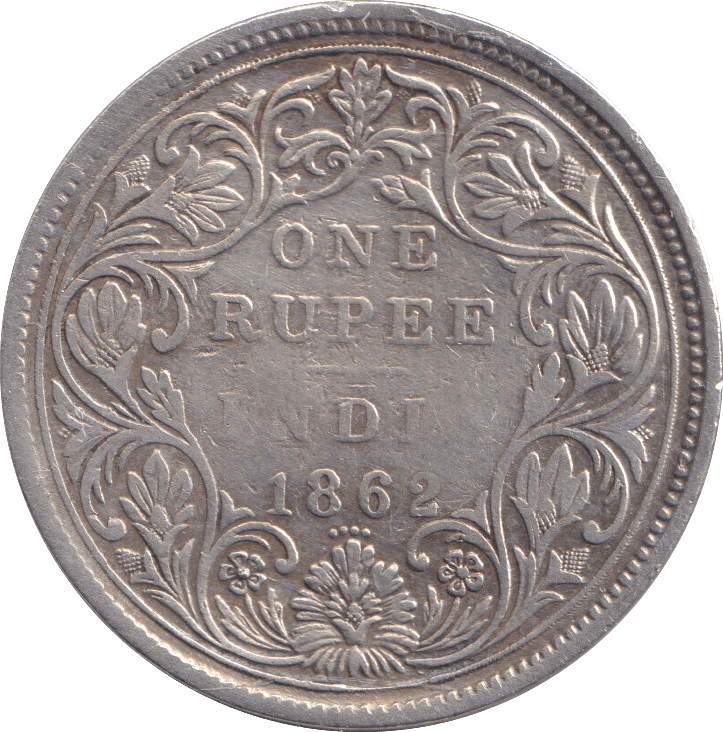 1862 SILVER ONE RUPEE INDIA - SILVER WORLD COINS - Cambridgeshire Coins