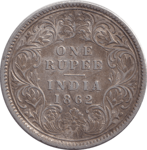 1862 SILVER ONE RUPEE INDIA - SILVER WORLD COINS - Cambridgeshire Coins