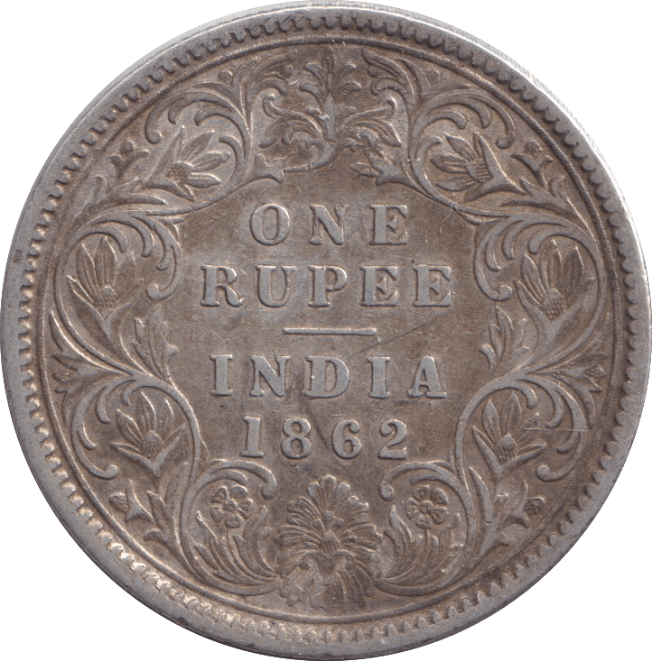 1862 SILVER ONE RUPEE INDIA - SILVER WORLD COINS - Cambridgeshire Coins