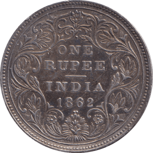 1862 SILVER ONE RUPEE INDIA - SILVER WORLD COINS - Cambridgeshire Coins