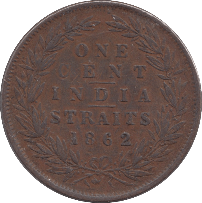 1862 STRAIT SETTLEMENTS ONE CENT - WORLD COINS - Cambridgeshire Coins