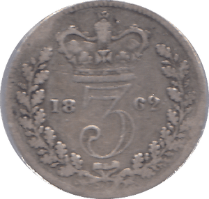 1862 THREEPENCE ( FINE ) - THREEPENCE - Cambridgeshire Coins