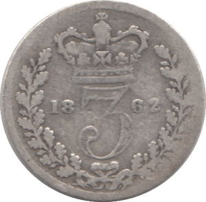 1862 THREEPENCE ( NF ) - THREEPENCE - Cambridgeshire Coins