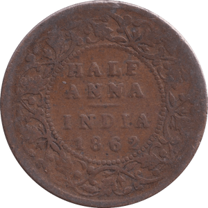 1862 TWO ANNA INDIA - WORLD COINS - Cambridgeshire Coins