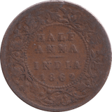 1862 TWO ANNA INDIA - WORLD COINS - Cambridgeshire Coins