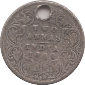 1862 TWO ANNAS - WORLD COINS - Cambridgeshire Coins
