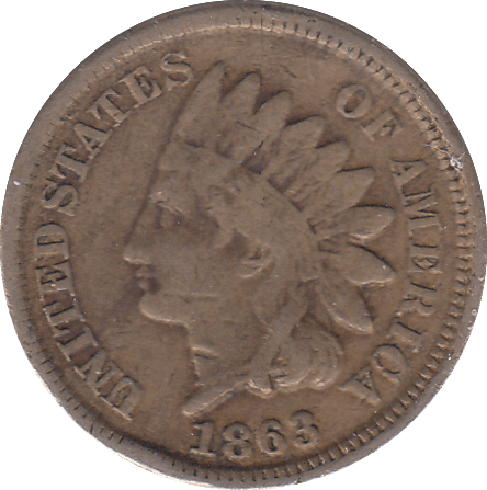1863 1 CENT USA - WORLD COINS - Cambridgeshire Coins