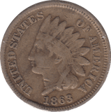 1863 1 CENT USA - WORLD COINS - Cambridgeshire Coins