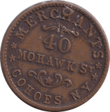 1863 CIVIC WAR ONE CENT TOKEN USA HOLED - WORLD COINS - Cambridgeshire Coins