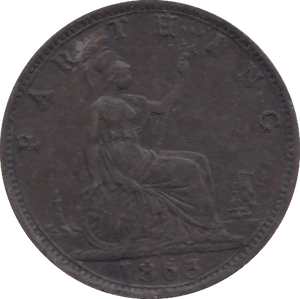 1863 FARTHING ( EF ) - FARTHING - Cambridgeshire Coins