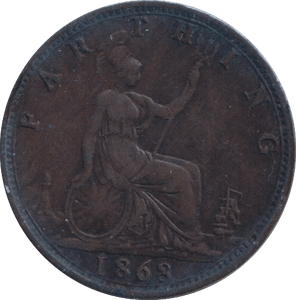 1863 FARTHING ( GVF ) - FARTHING - Cambridgeshire Coins