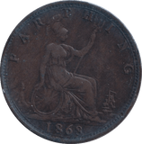 1863 FARTHING ( GVF ) - FARTHING - Cambridgeshire Coins