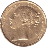 1863 GOLD SOVEREIGN ( GVF ) - SOVEREIGN - Cambridgeshire Coins