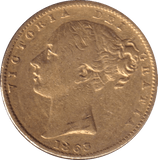 1863 GOLD SOVEREIGN ( VF ) - SOVEREIGN - Cambridgeshire Coins