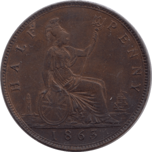 1863 HALFPENNY ( AUNC ) - Halfpenny - Cambridgeshire Coins