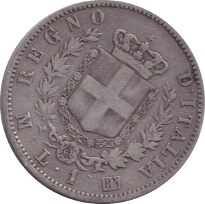 1863 ITALY 1 LIRA - WORLD COINS - Cambridgeshire Coins