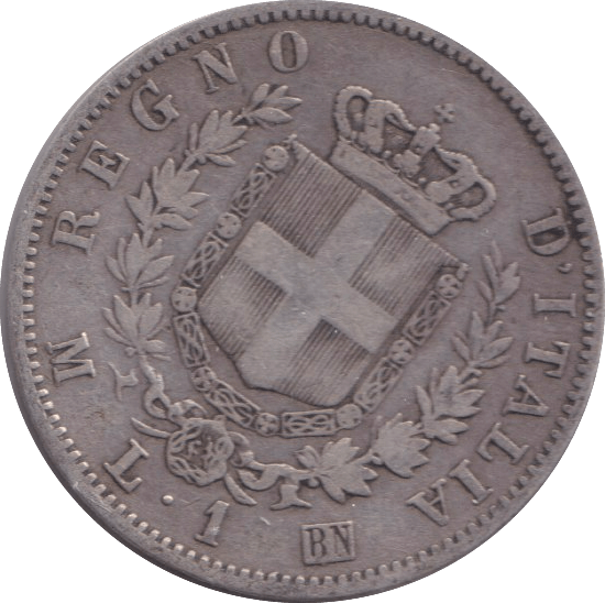 1863 ITALY 1 LIRA - WORLD COINS - Cambridgeshire Coins
