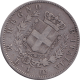 1863 ITALY 1 LIRA - WORLD COINS - Cambridgeshire Coins