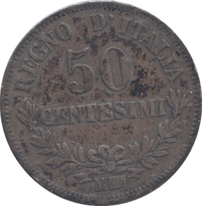 1863 ITALY 50 CENTESIMI - WORLD COINS - Cambridgeshire Coins