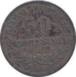 1863 ITALY 50 CENTESIMI - WORLD COINS - Cambridgeshire Coins