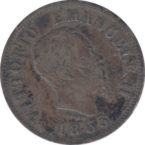 1863 ITALY 50 CENTESIMI - WORLD COINS - Cambridgeshire Coins