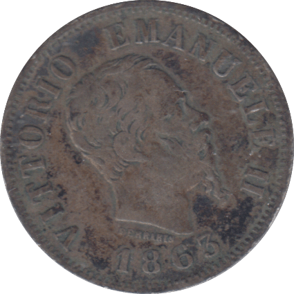 1863 ITALY 50 CENTESIMI - WORLD COINS - Cambridgeshire Coins