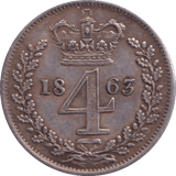 1863 MAUNDY FOURPENCE ( EF ) - FOURPENCE - Cambridgeshire Coins