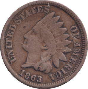 1863 ONE CENT USA - WORLD COINS - Cambridgeshire Coins