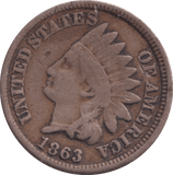 1863 ONE CENT USA - WORLD COINS - Cambridgeshire Coins