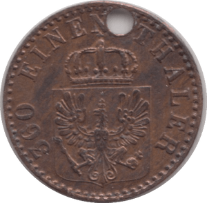 1863 ONE PFENNING GERMANY - SILVER WORLD COINS - Cambridgeshire Coins