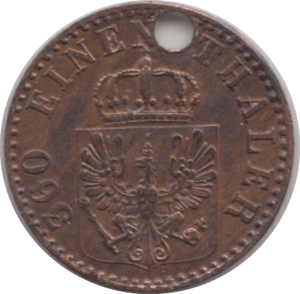 1863 ONE PFENNING GERMANY - SILVER WORLD COINS - Cambridgeshire Coins