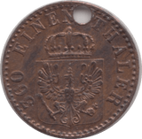 1863 ONE PFENNING GERMANY - SILVER WORLD COINS - Cambridgeshire Coins
