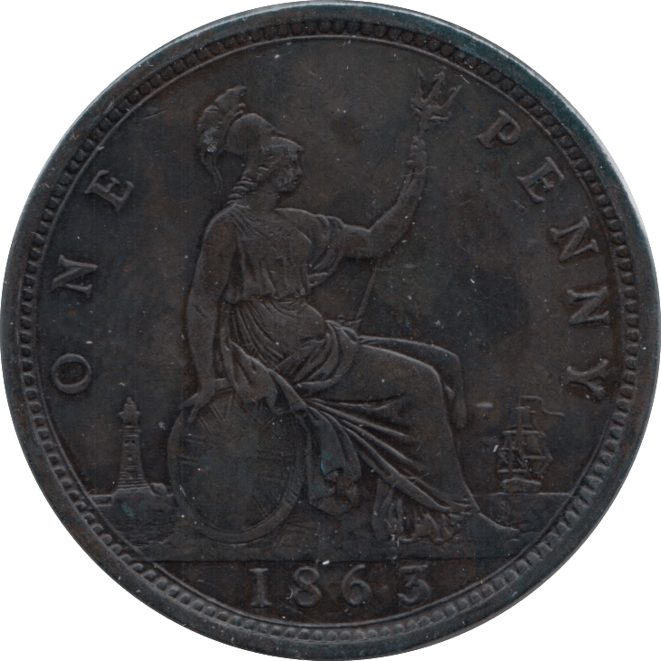 1863 PENNY ( GVF ) - Penny - Cambridgeshire Coins