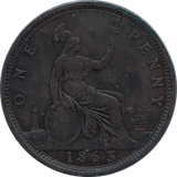 1863 PENNY ( GVF ) - Penny - Cambridgeshire Coins