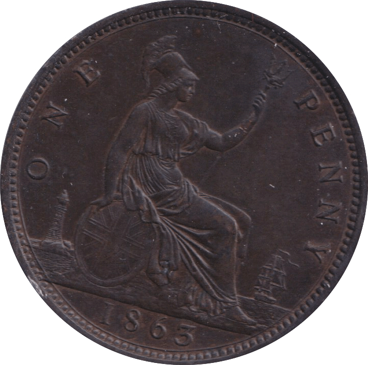 1863 PENNY ( UNC ) - PENNY - Cambridgeshire Coins